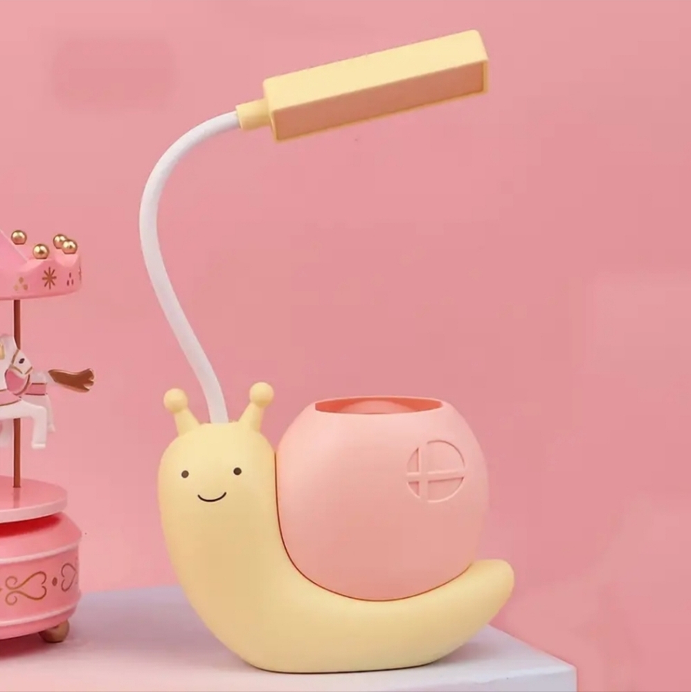 LED Snail Shape Desk Lamp For Child With Pen Holder